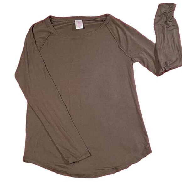 TWO No Boundaries top Size 11/13 Juniors SUPER Soft Long-Sleeve Brown & gold EUC - Picture 3 of 14